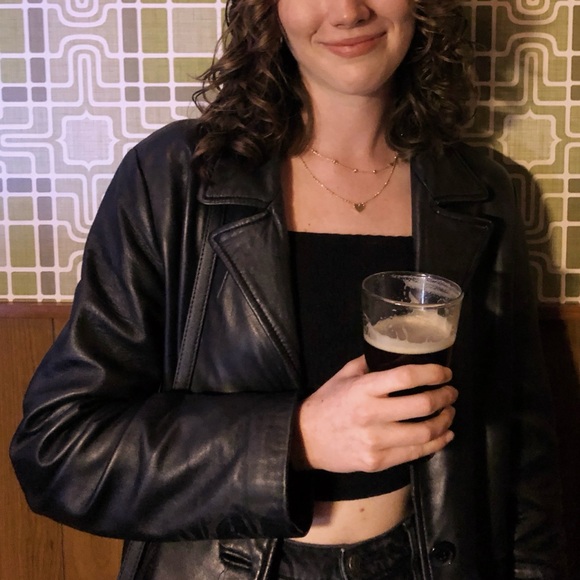 Women’s Vintage Black Leather Jacket - Picture 1 of 4